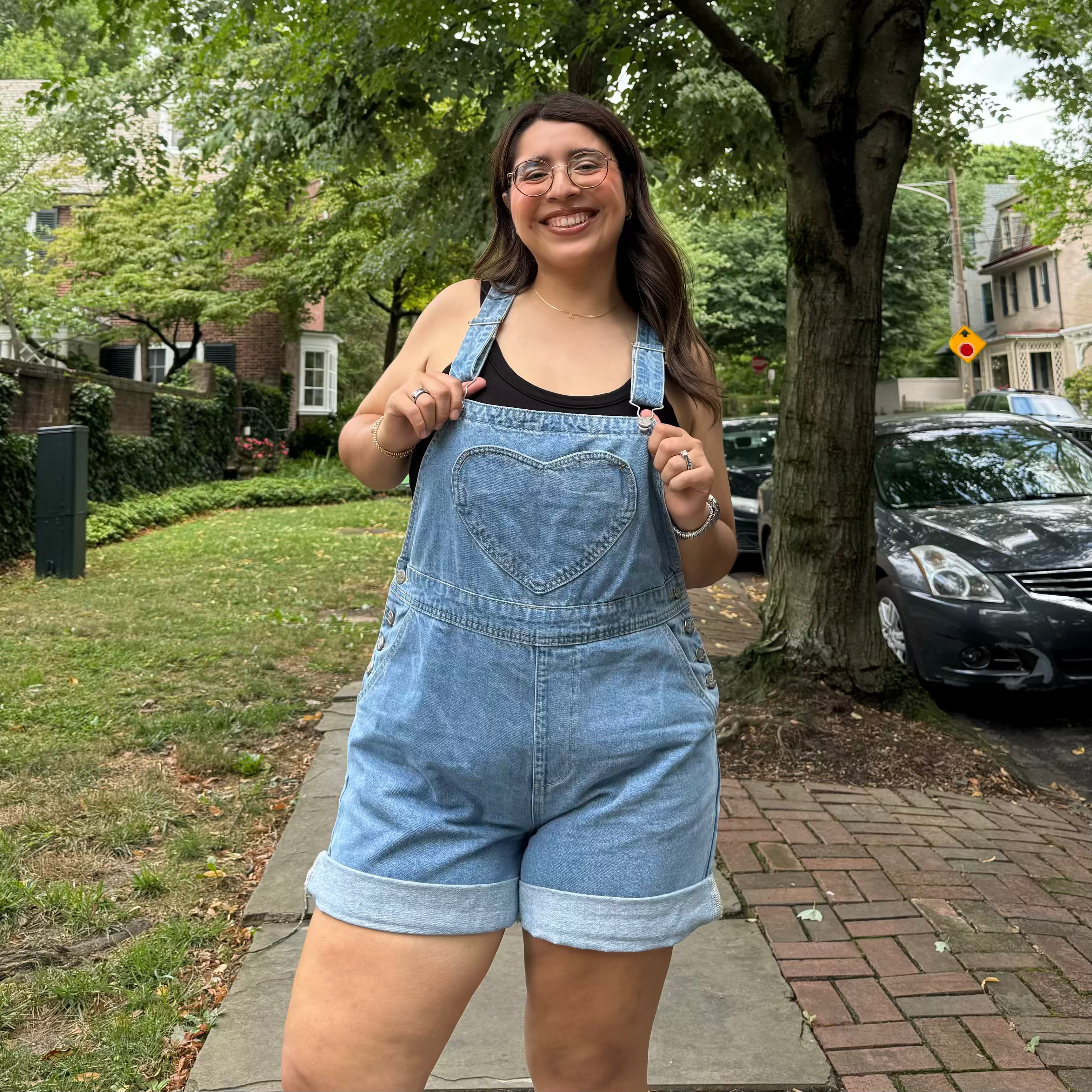 Denim Overall Shorts - Light Wash *Clearance Sale*