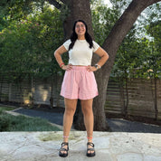 Summer Gingham Shorts - Cherry Blossom