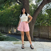 Summer Gingham Shorts - Cherry Blossom