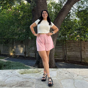 Summer Gingham Shorts - Cherry Blossom