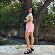 Summer Gingham Shorts - Cherry Blossom