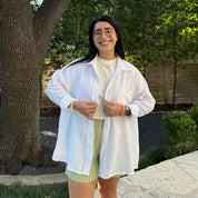 Lightweight Long-Sleeve Button-Up - Tofu *Clearance Sale*