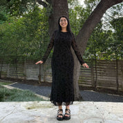 Long-Sleeve Muse Dress - Black Floral *Clearance Sale*