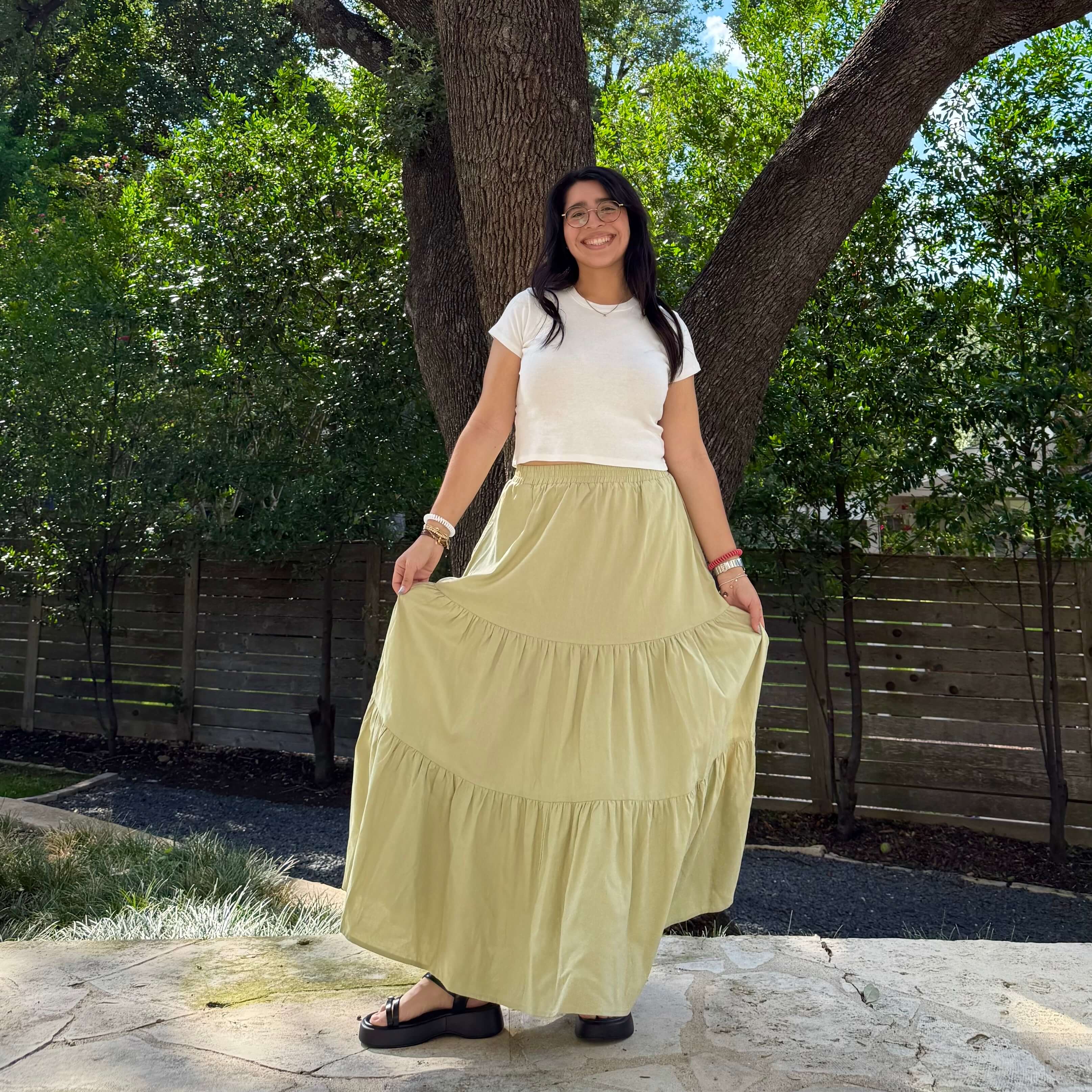 Flowy Long Skirt - Matcha *Clearance Sale*