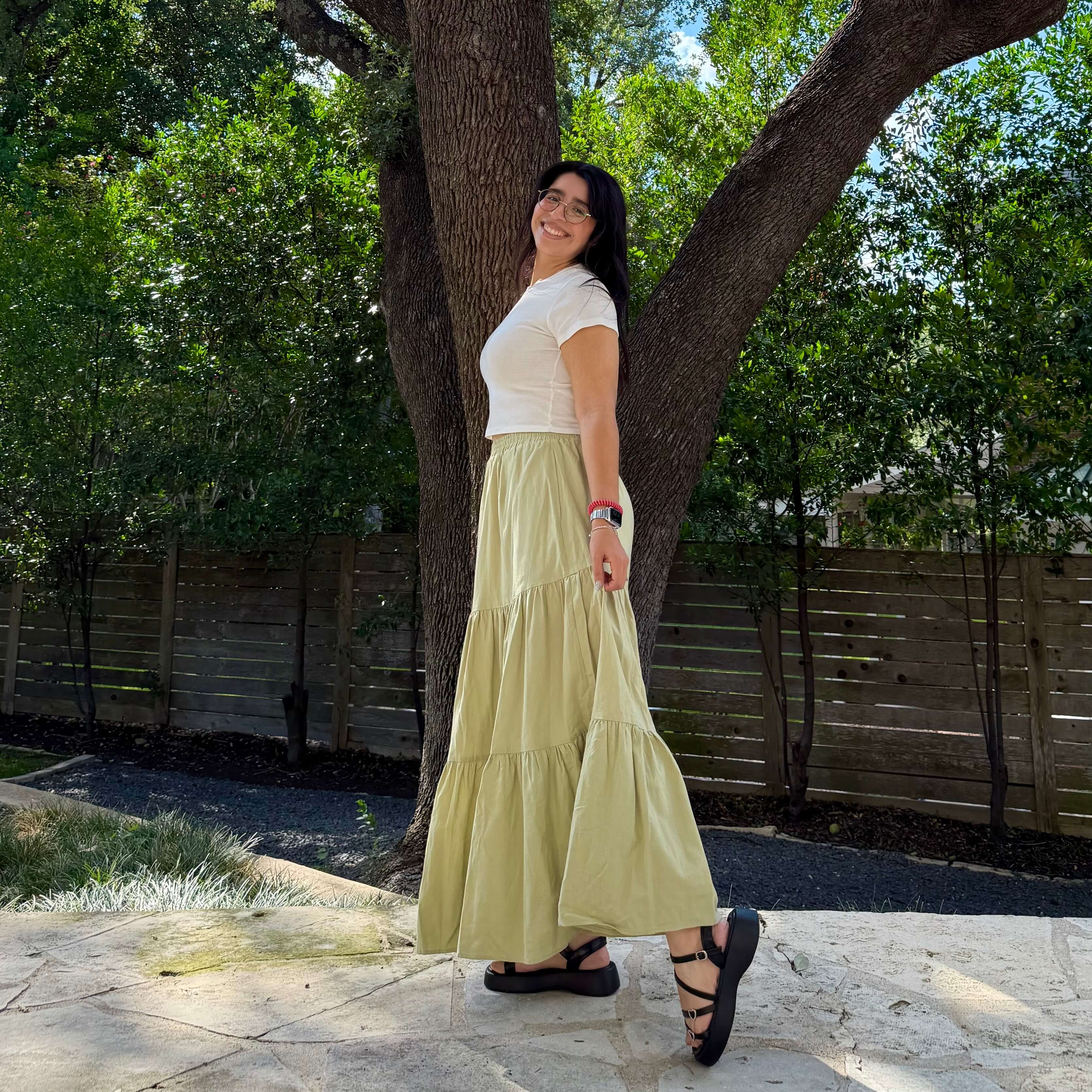 Flowy Long Skirt - Matcha *Clearance Sale*