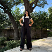 Linen Overalls - Black *Clearance Sale*