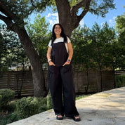 Linen Overalls - Black *Clearance Sale*
