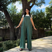 Linen Overalls - Pine *Clearance Sale*