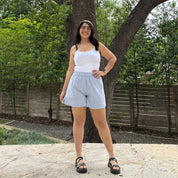 Summer Gingham Shorts - Ocean