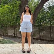 Summer Gingham Shorts - Ocean