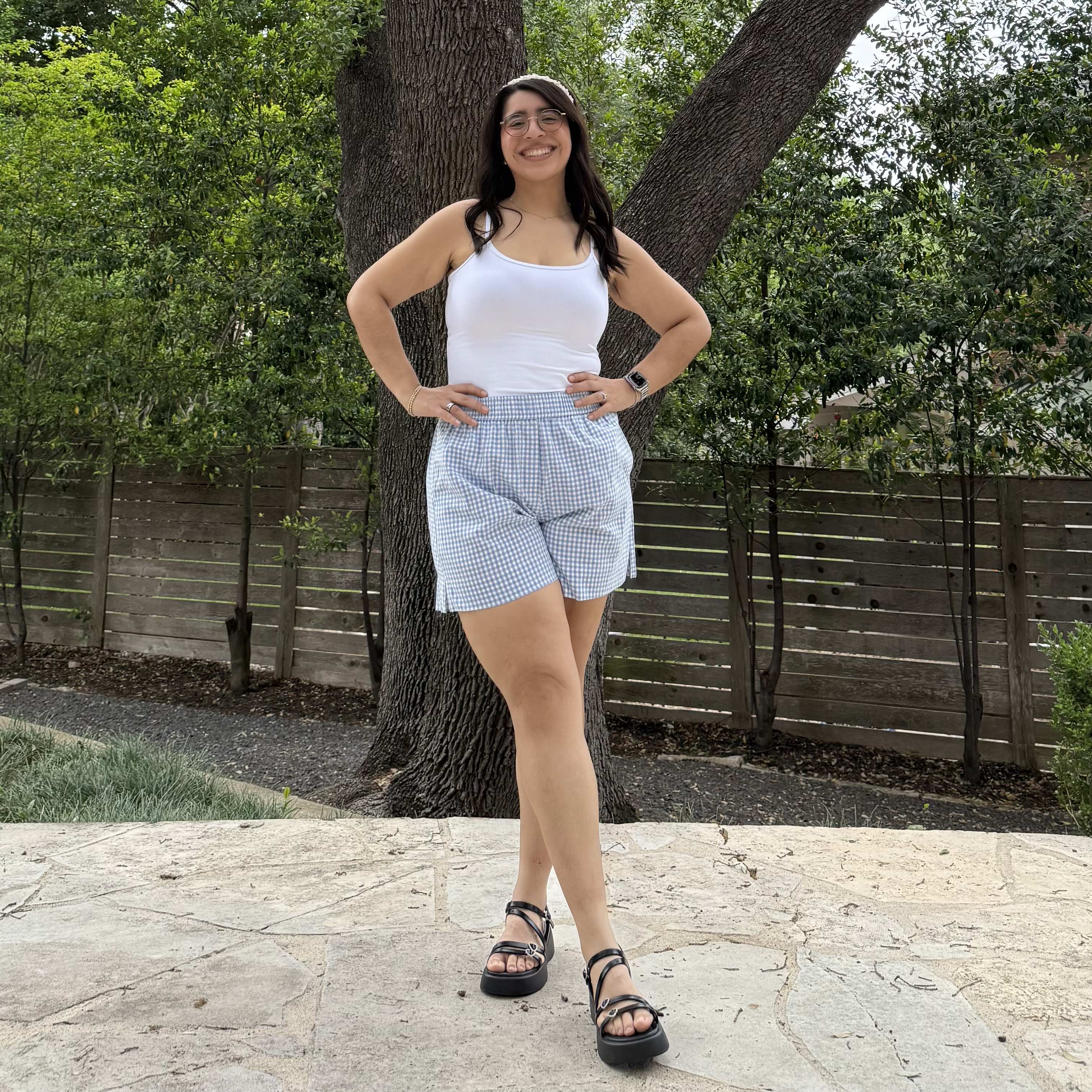 Summer Gingham Shorts - Ocean