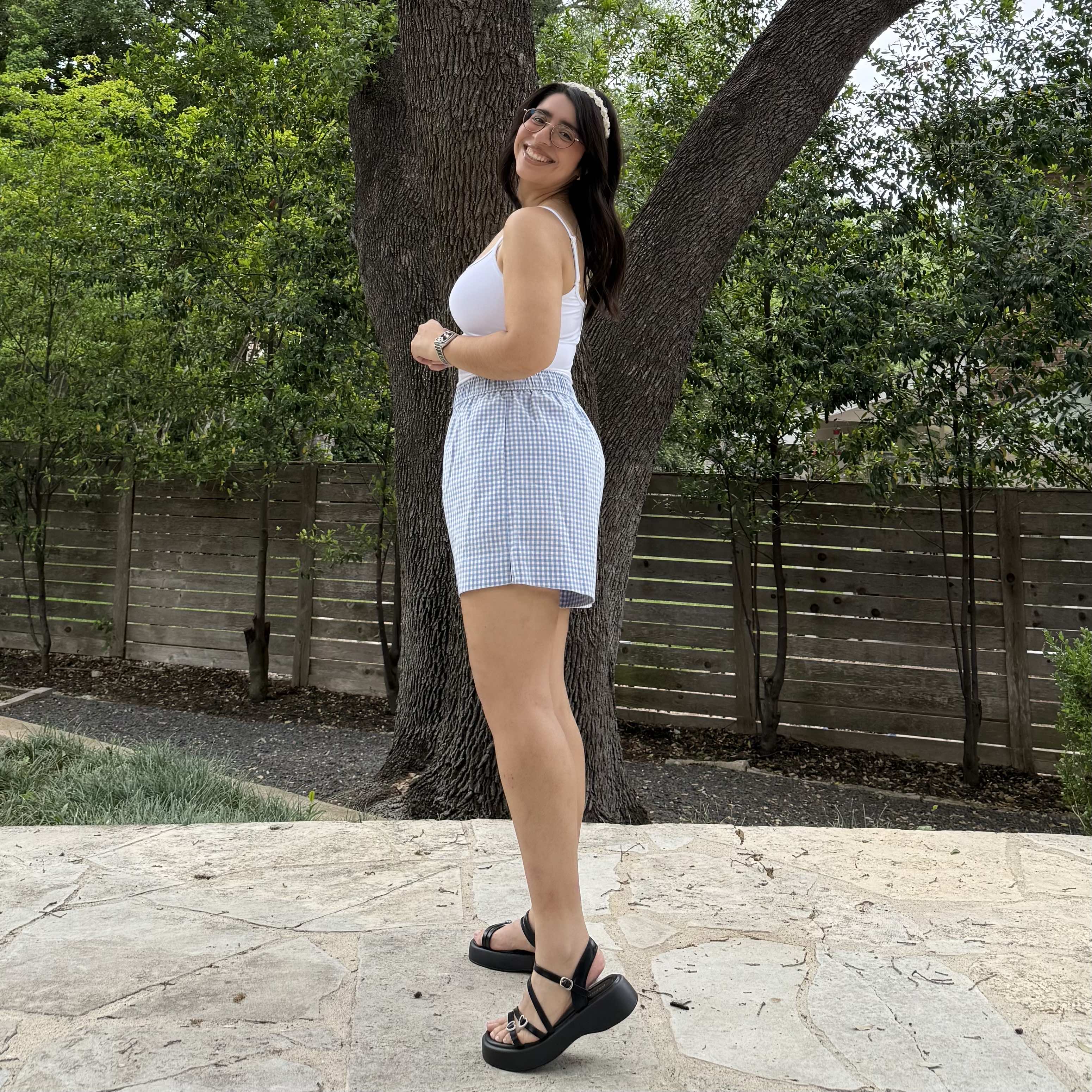 Summer Gingham Shorts - Ocean