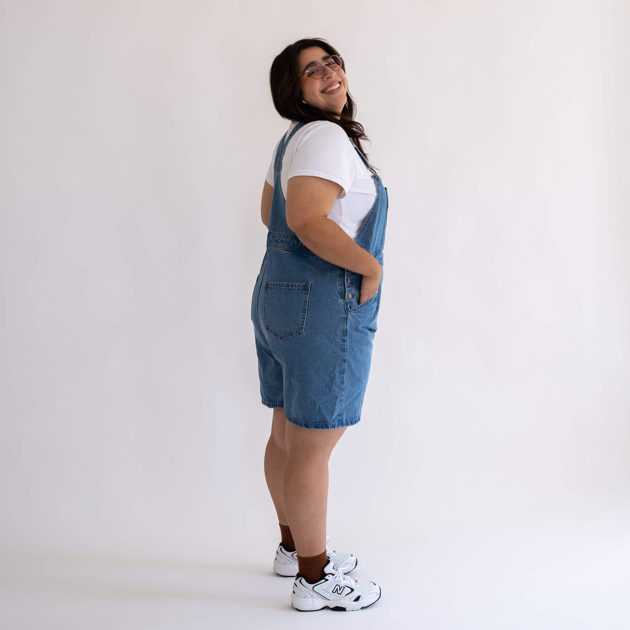 Denim Overall Shorts - Light Wash *Clearance Sale*