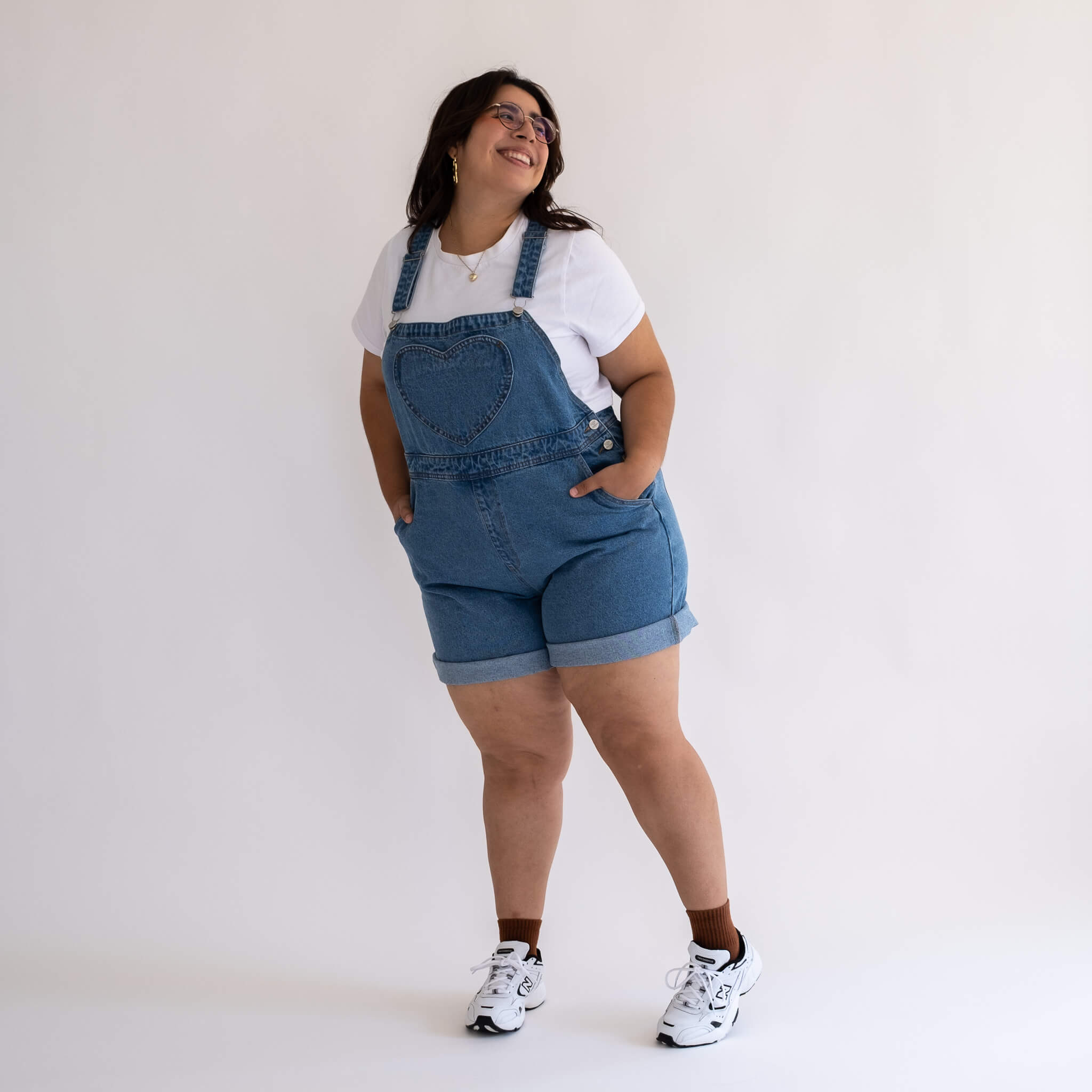 Denim Overall Shorts - Light Wash *Clearance Sale*