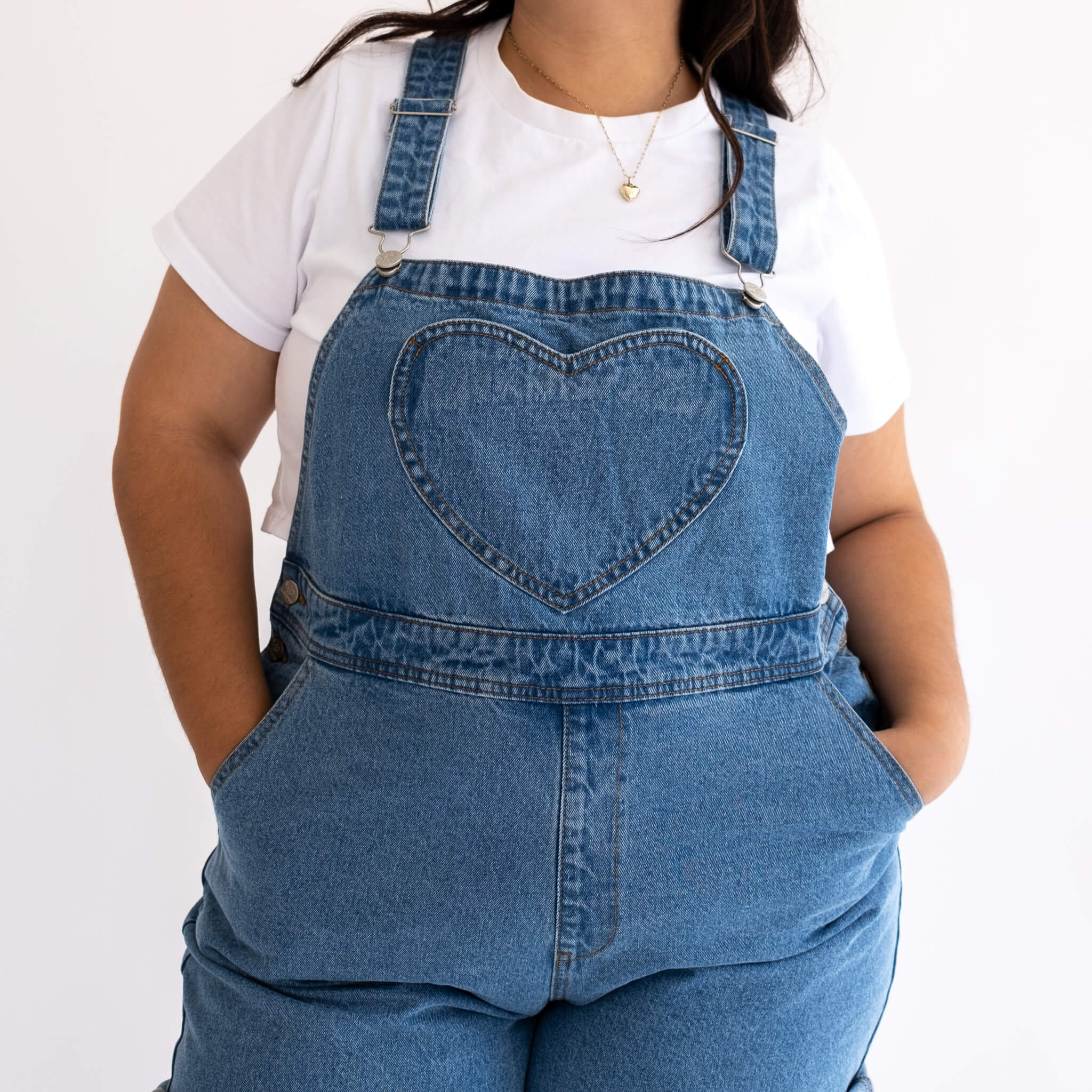 Denim Overall Shorts - Light Wash *Clearance Sale*